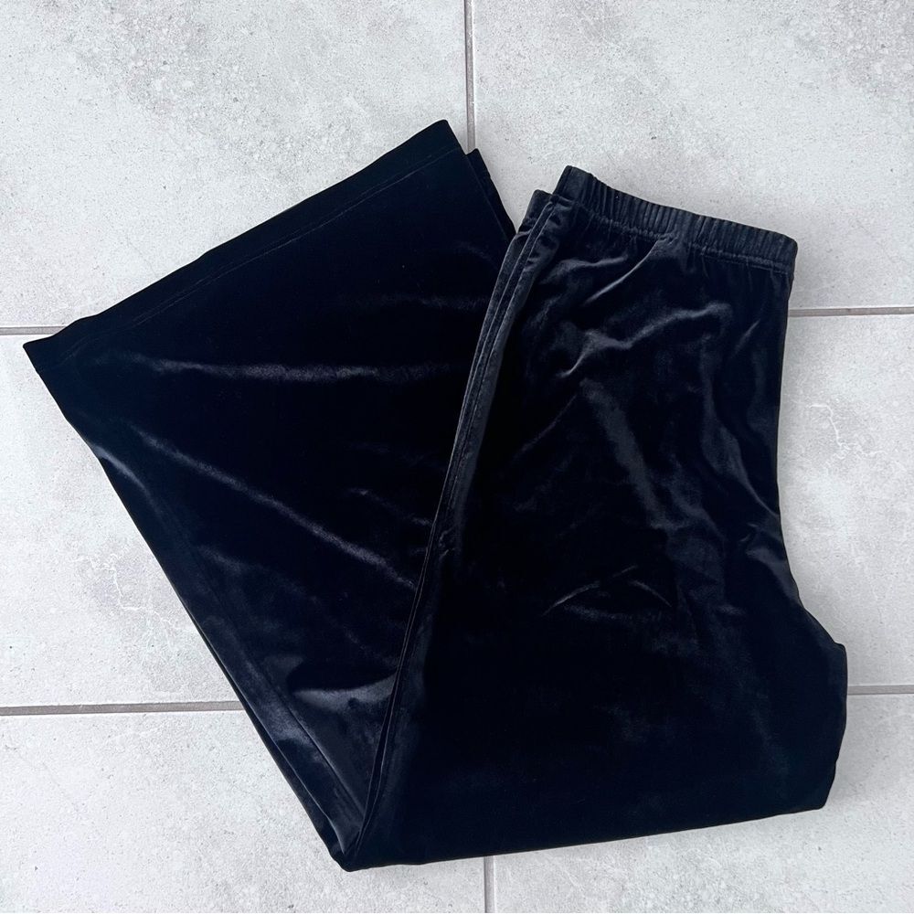 Coldwater Creek Women’s Black Velvet Wide Leg Pants Sz. 12